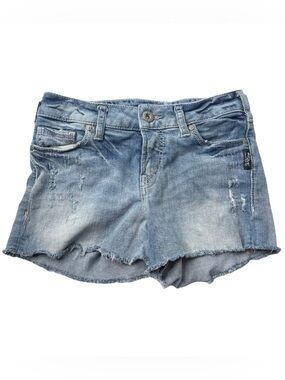 Silver Aiko cutoff denim shorts jean lightwash distressed Women's 26/2